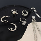 Moon star hoop earrings