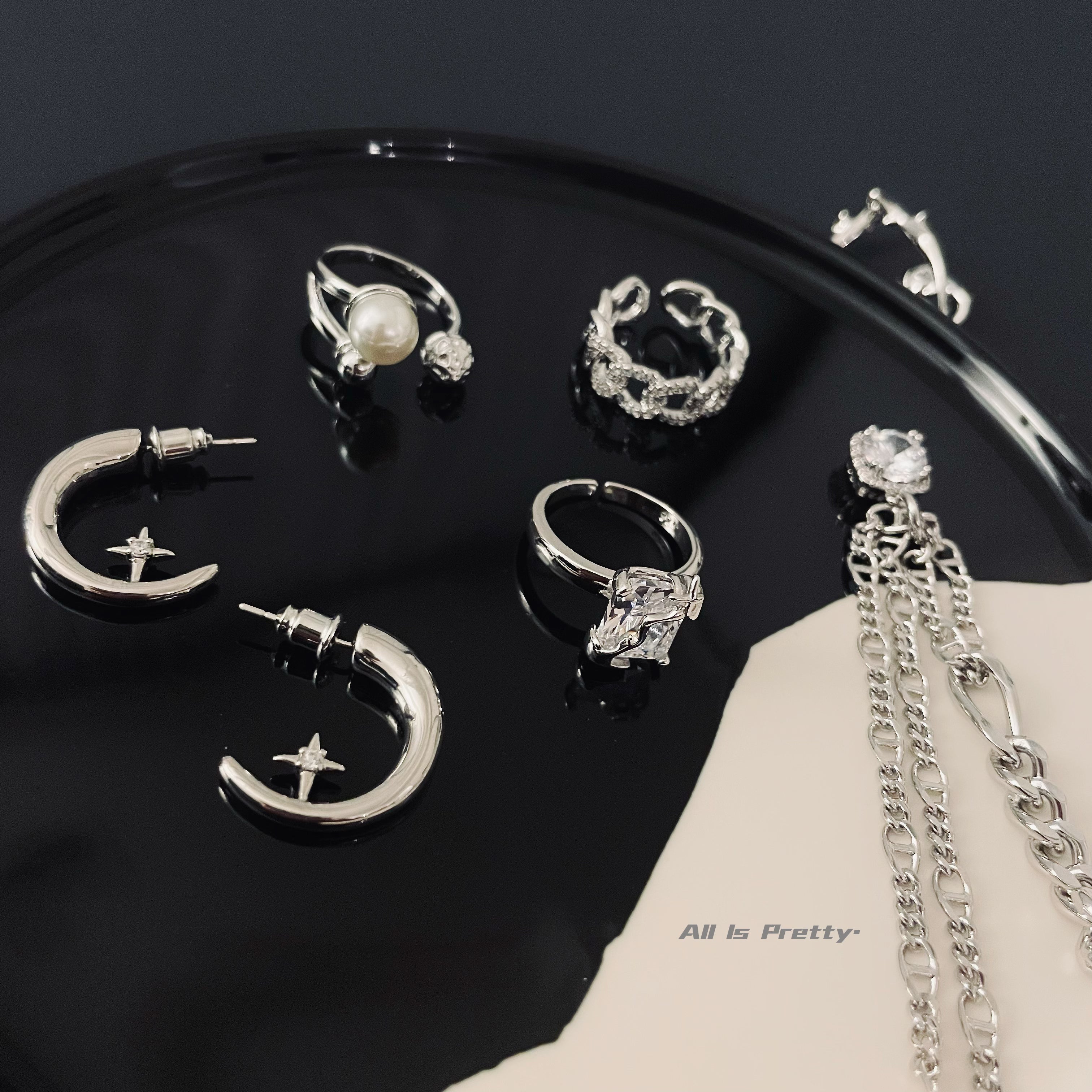 Moon star hoop earrings