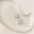 Heart crystal clip-on earrings
