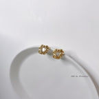 Gold stone studded earrings