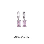 Color gem drop earrings