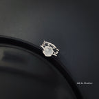 Layered moonstone open ring
