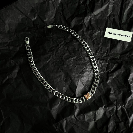 Designer Yellow Diamond Curb Chain Necklace
