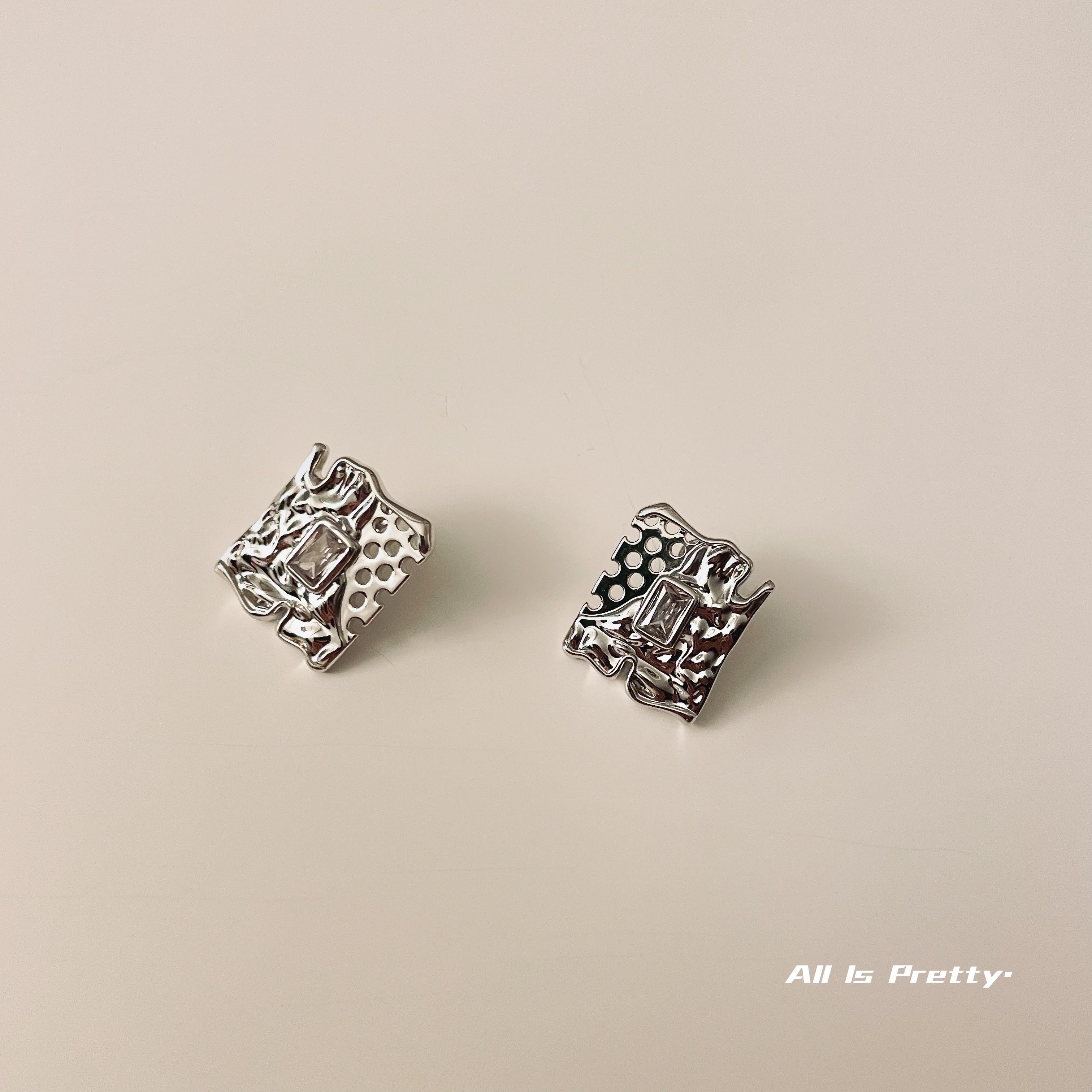 Handmade geometric studded earrings