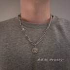Unisex metal OT necklace