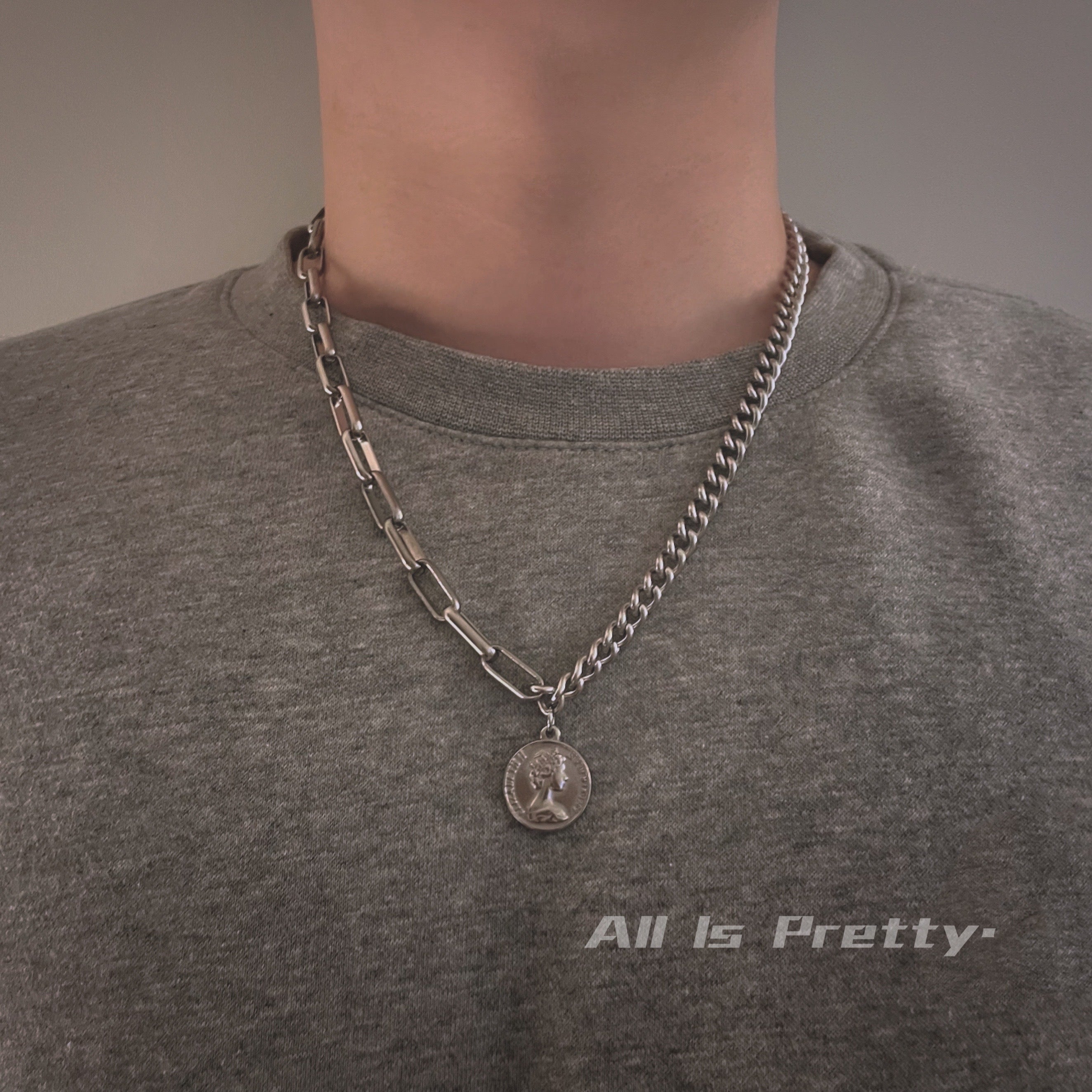 Unisex metal OT necklace