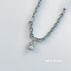 Crystal Pendant Chain Necklace