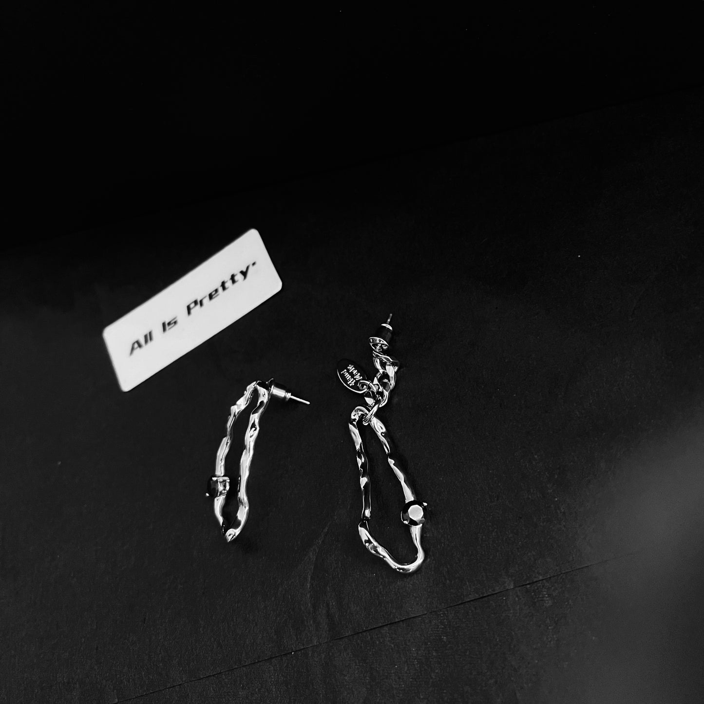 Unbalanced stylish earrings
