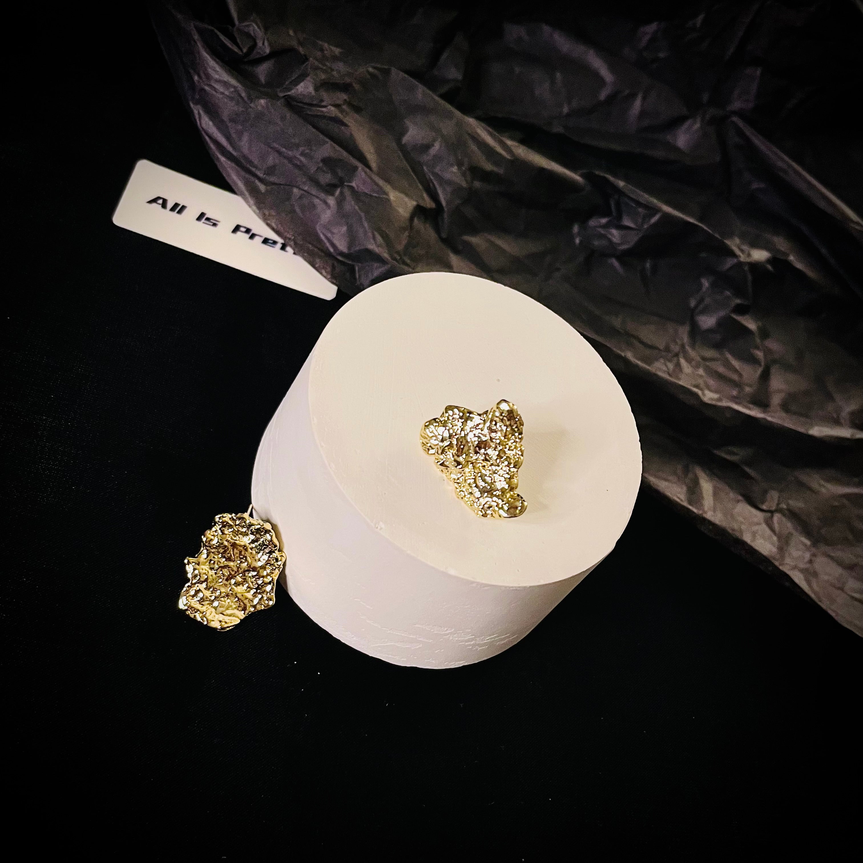 Gold plated chip earrings