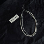 Double layered fresh water pearls necklace