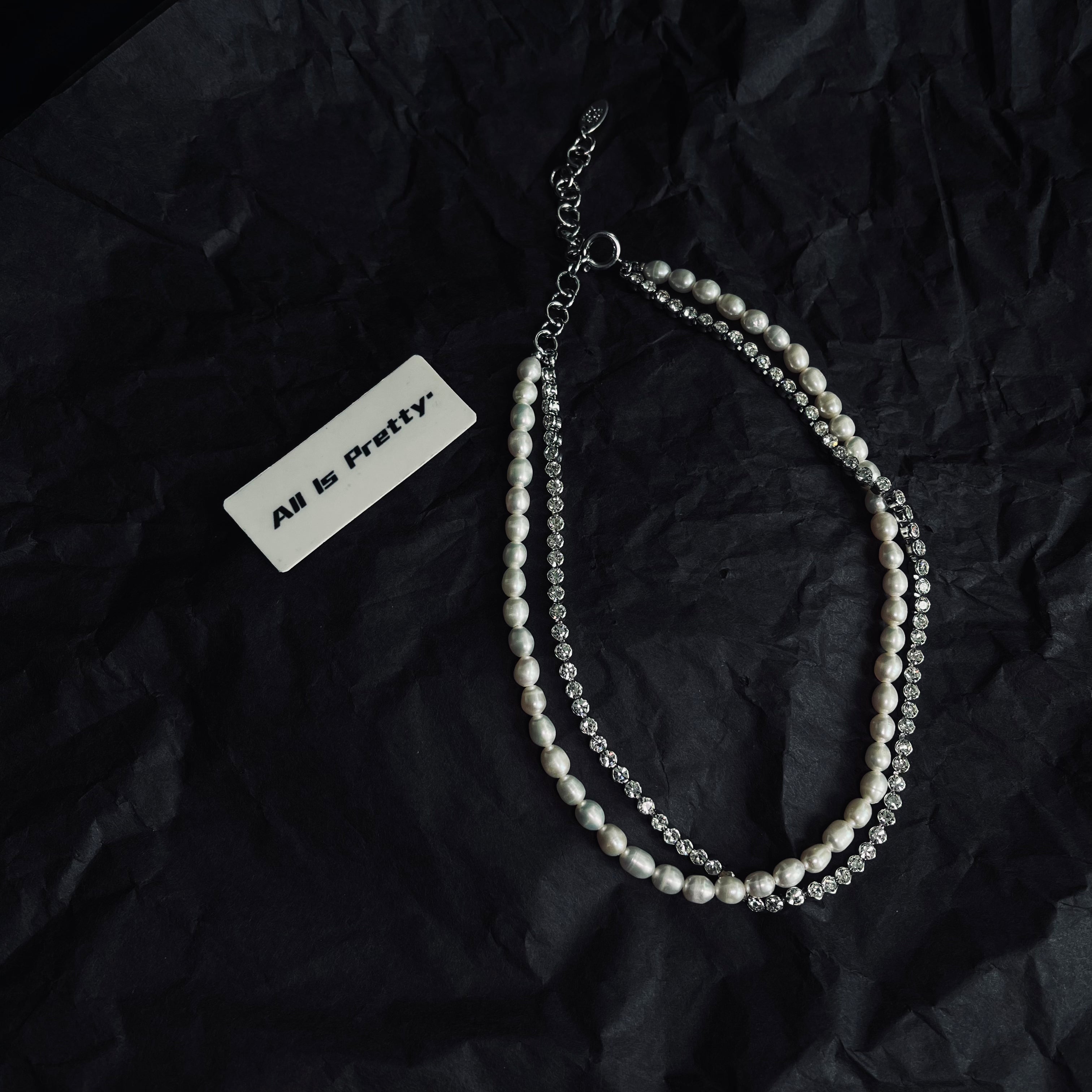 Double layered fresh water pearls necklace