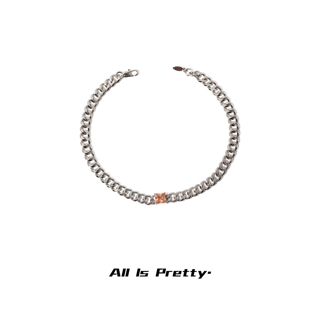 Designer Yellow Diamond Curb Chain Necklace