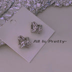 Textured silver stud earrings