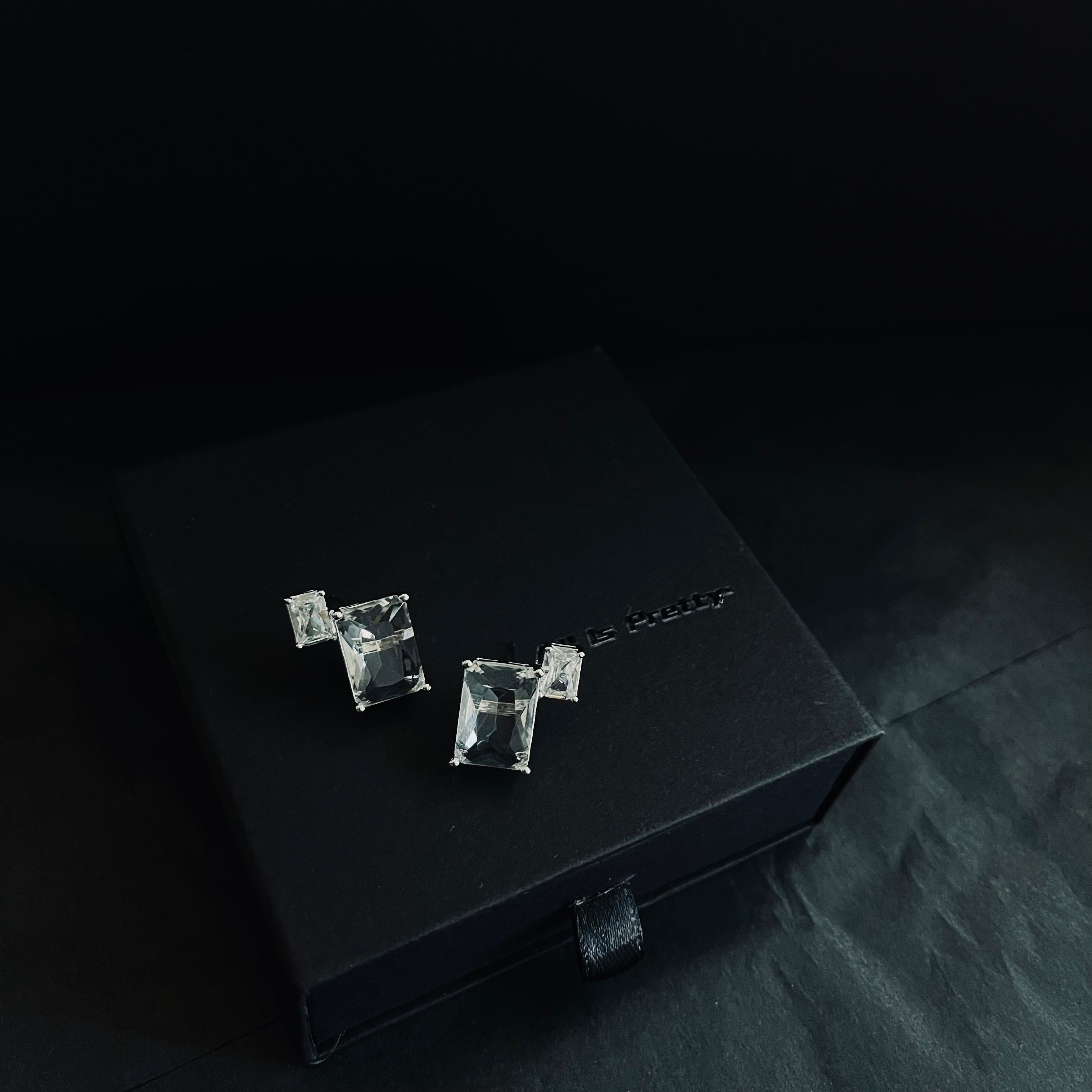 Crystal cube earrings
