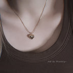 Yellow gold plated heart pendant necklace