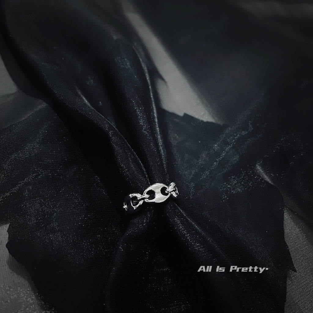 Gold plated link chain ring