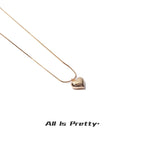Yellow gold plated heart pendant necklace