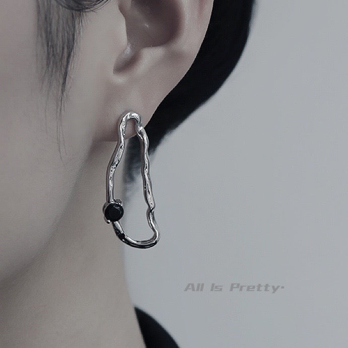 Unbalanced stylish earrings