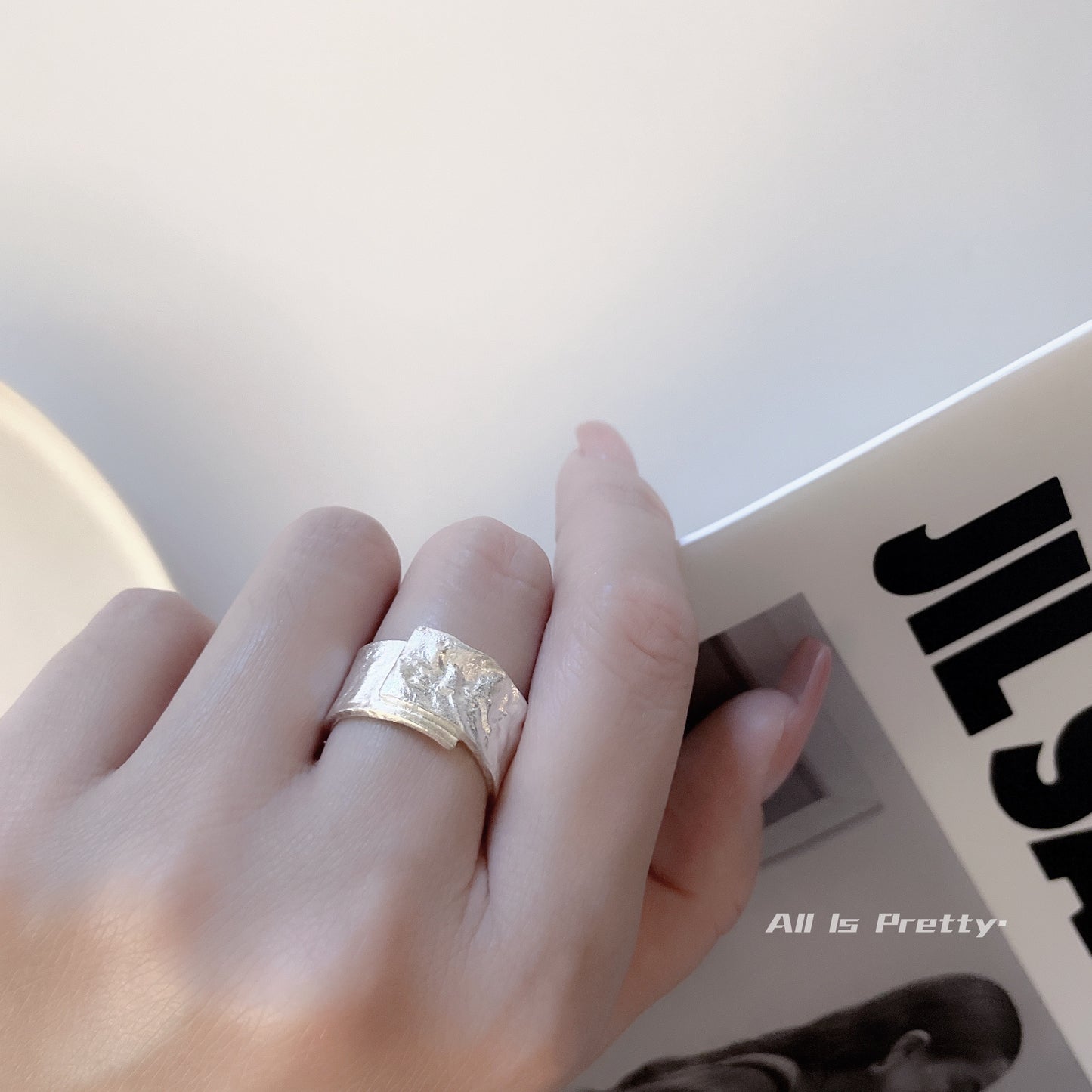 Handmade sterling silver wrapped ring
