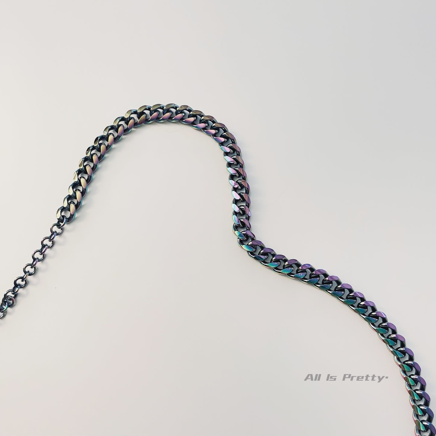 Unisex Holographic Cuban Link Necklace