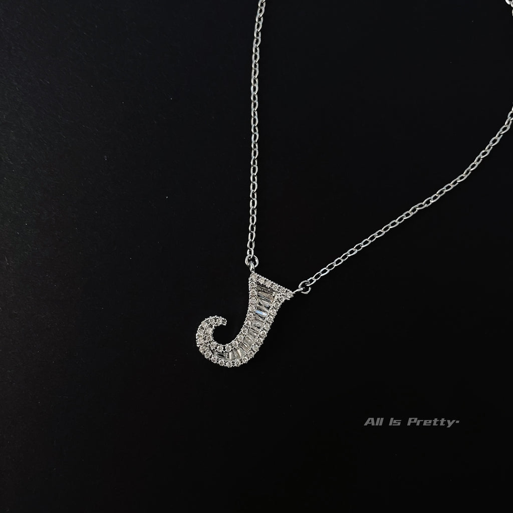 Crystal letter pendant necklace