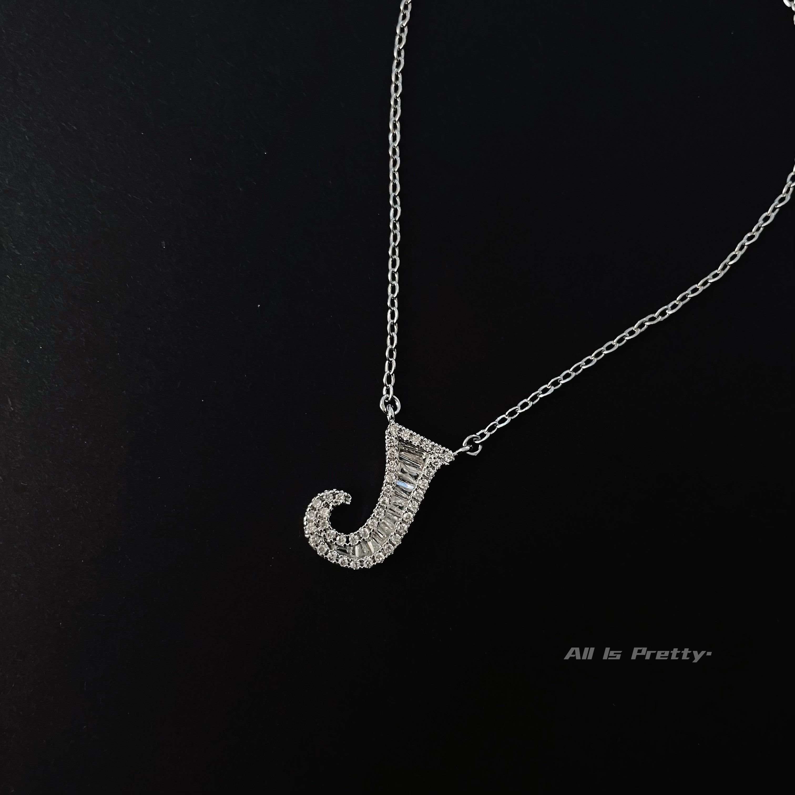 Crystal letter pendant necklace