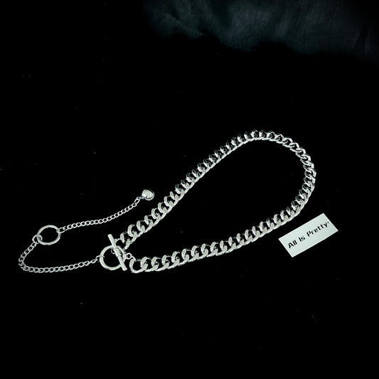 T-Bar adjustable cuban link chain necklace