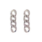 Crystal linked chain earring
