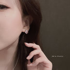 Pink heart crystal earrings