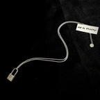 Minimalist lock long necklace