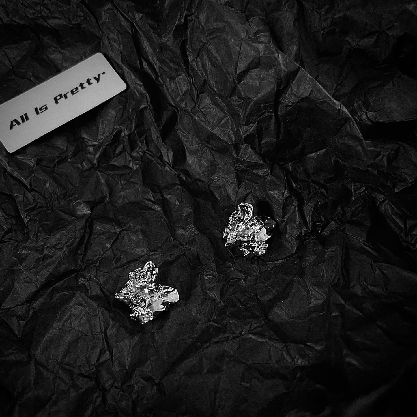 Textured silver stud earrings
