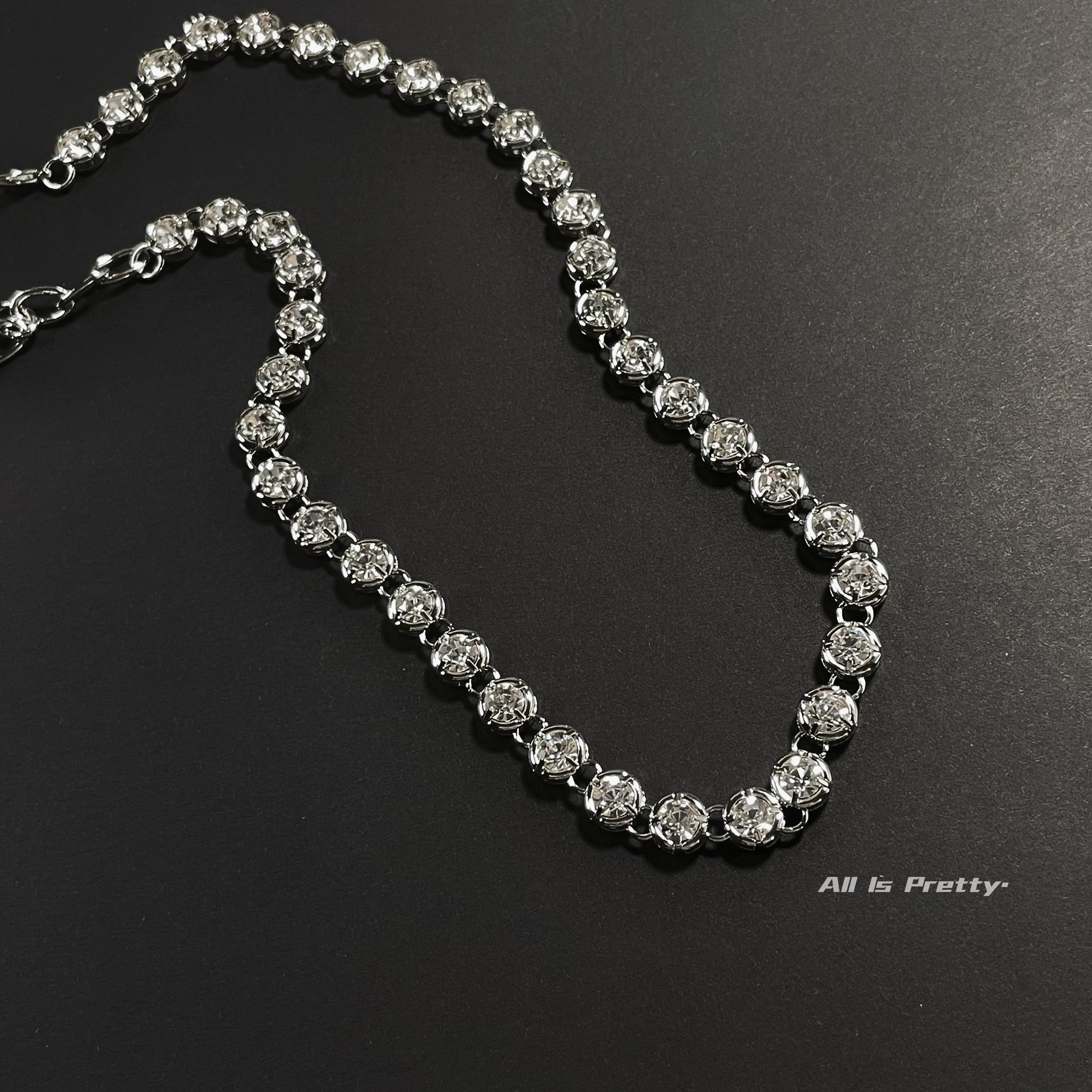 Glamour Tennis Crystal Gold-Plated Necklace