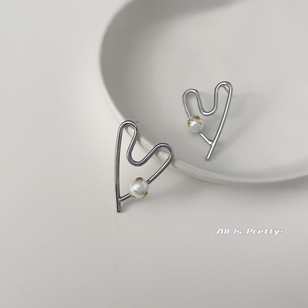 Handmade 14k gold plated heart earrings