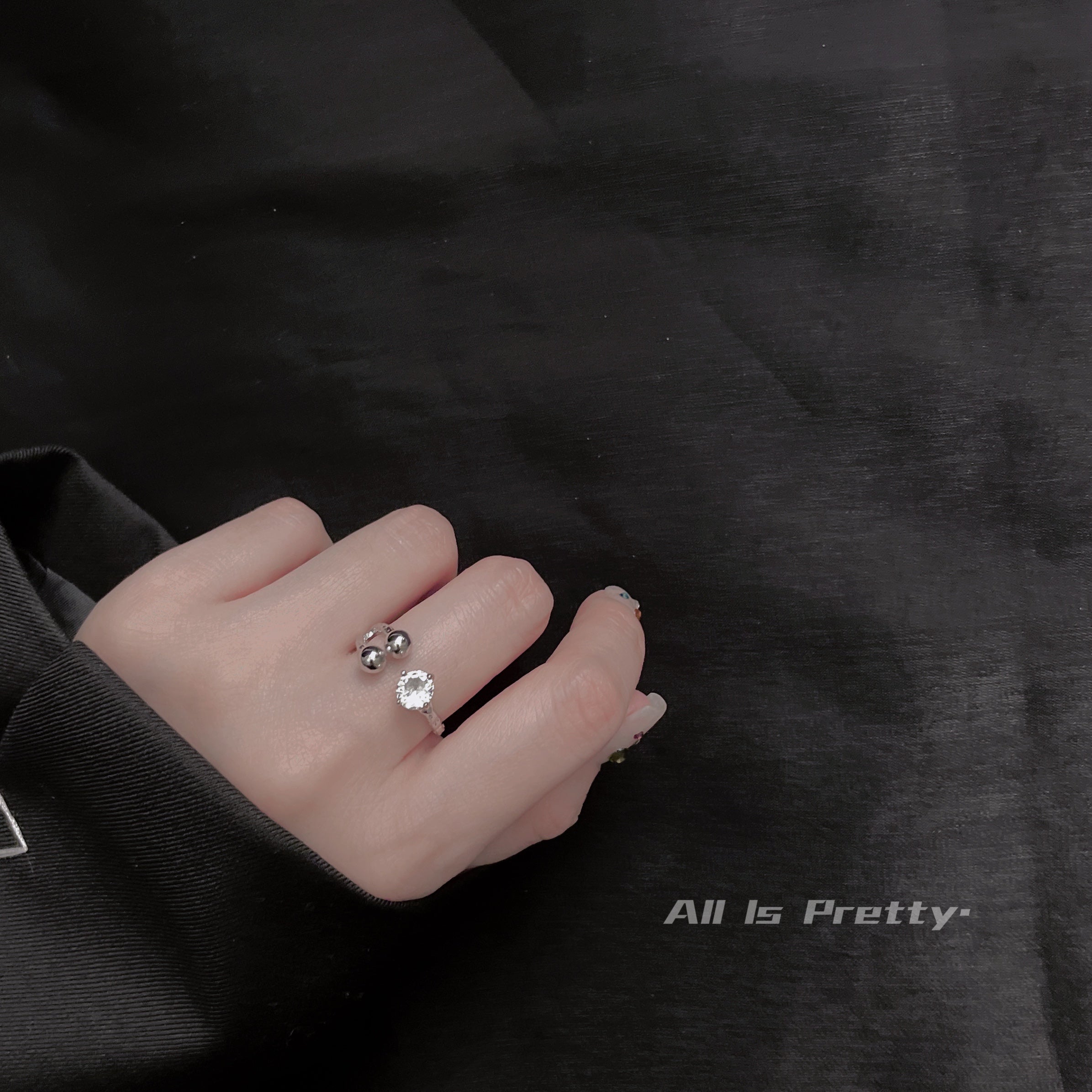 Crystal open ring
