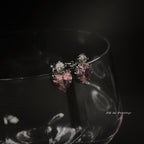 Pink heart crystal earrings