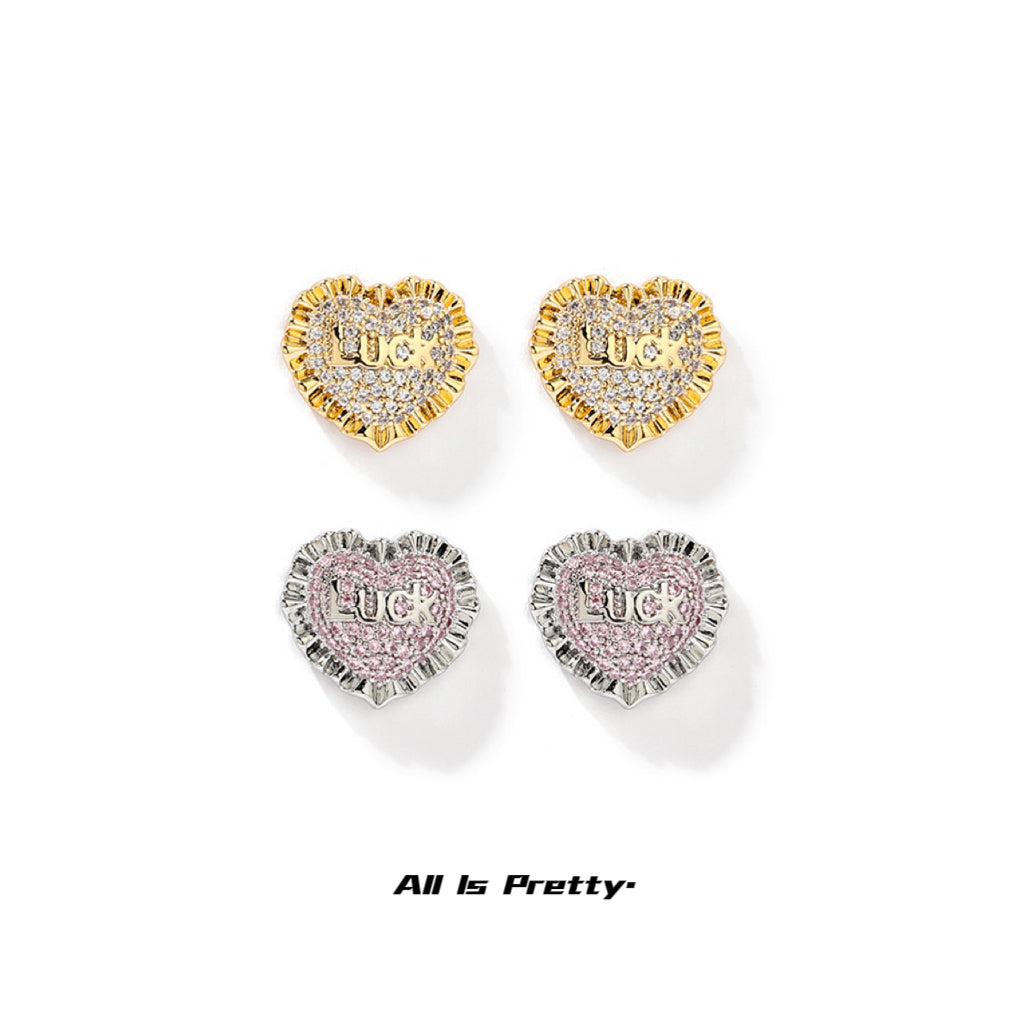 Crystal stars heart studded earrings