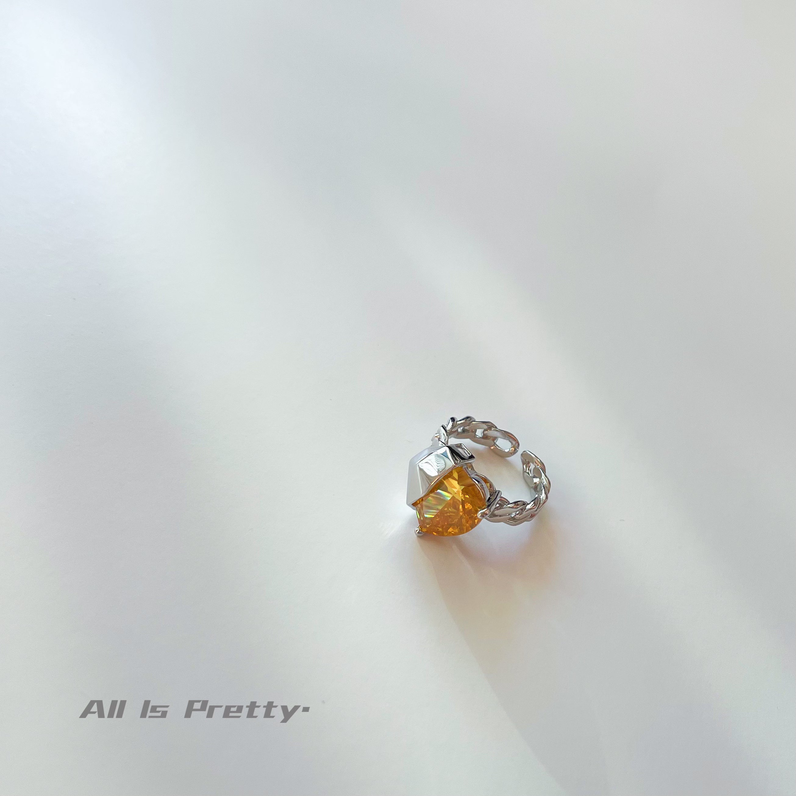 Yellow diamond heart ring