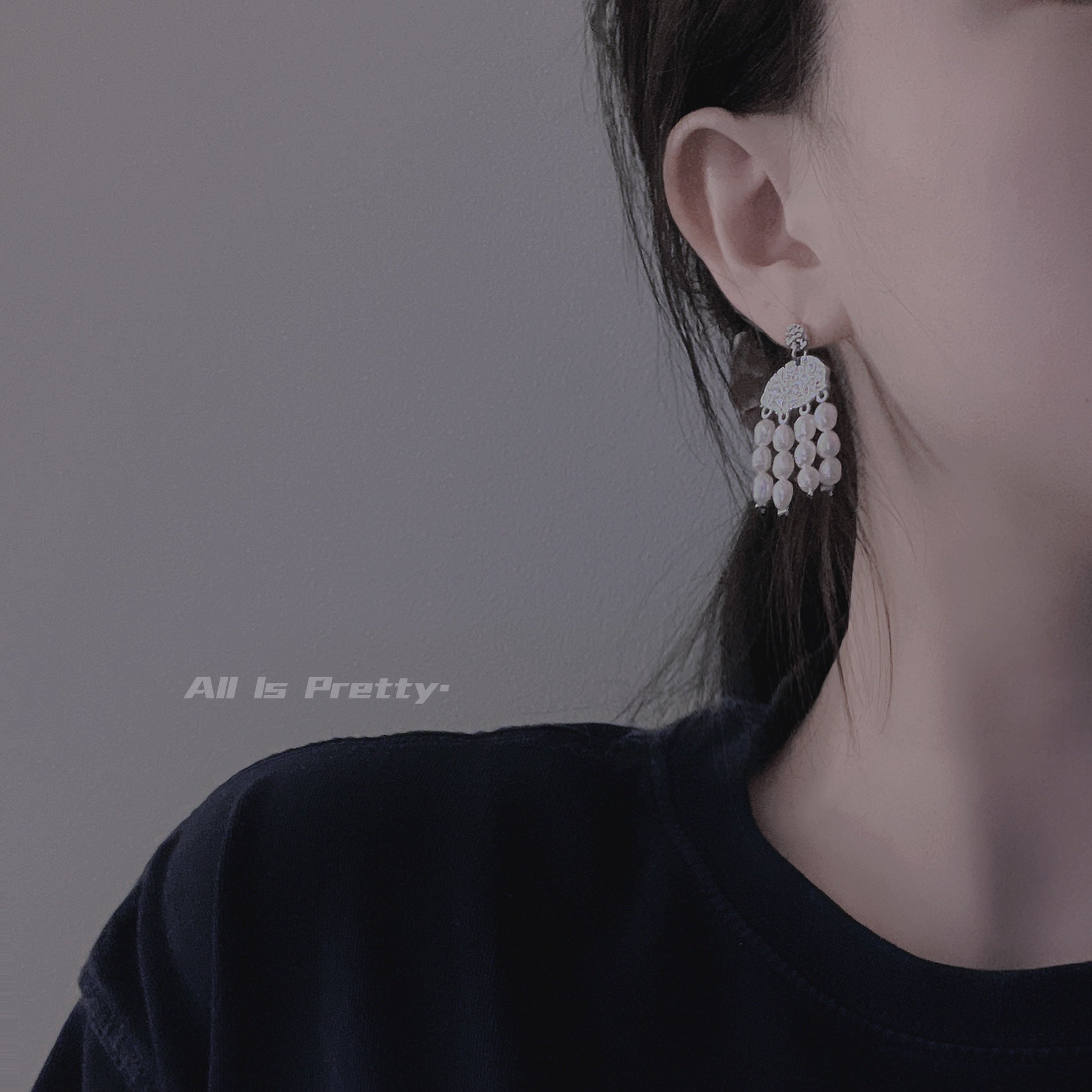 Pearls tassel earrings