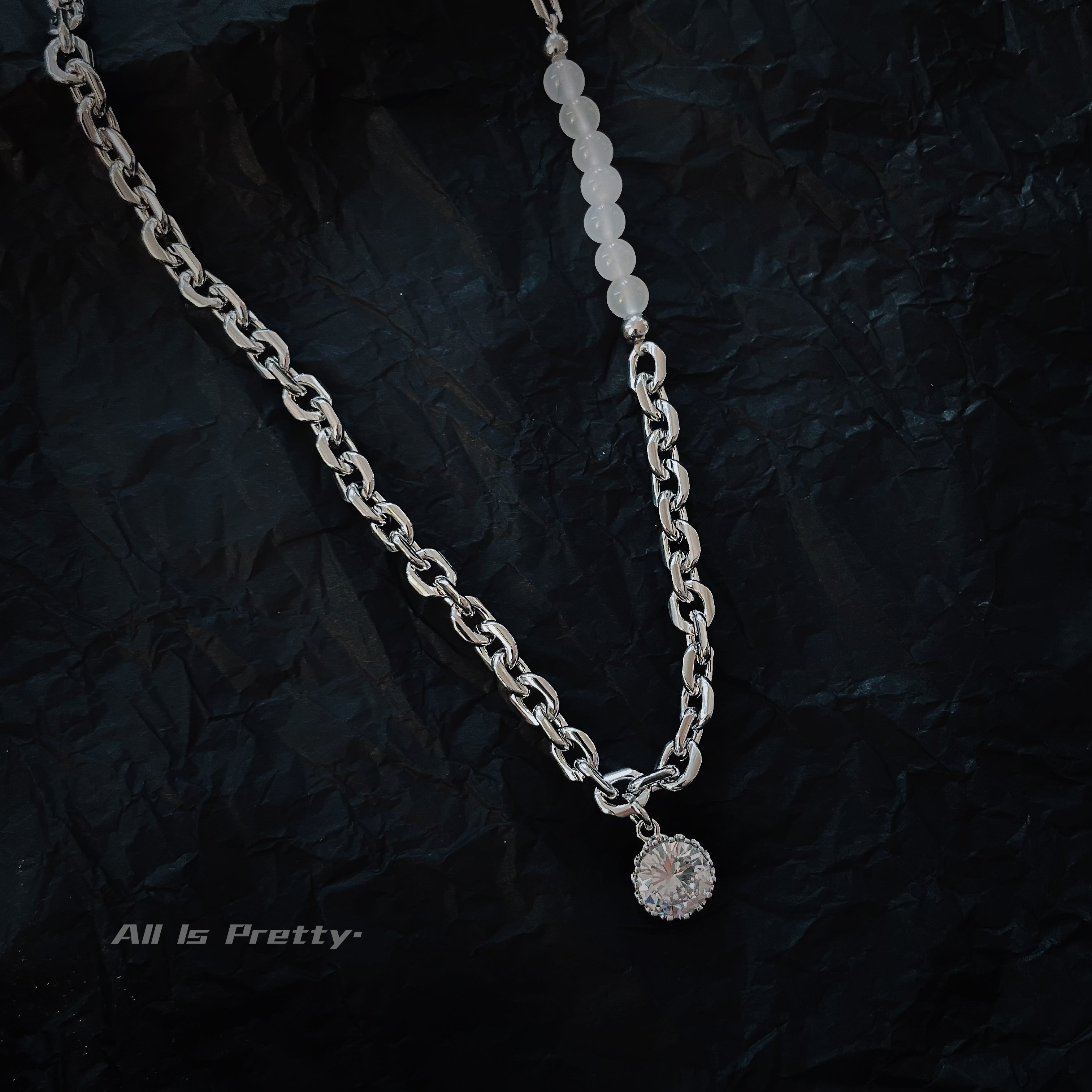 Crystal Pendant Chain Necklace