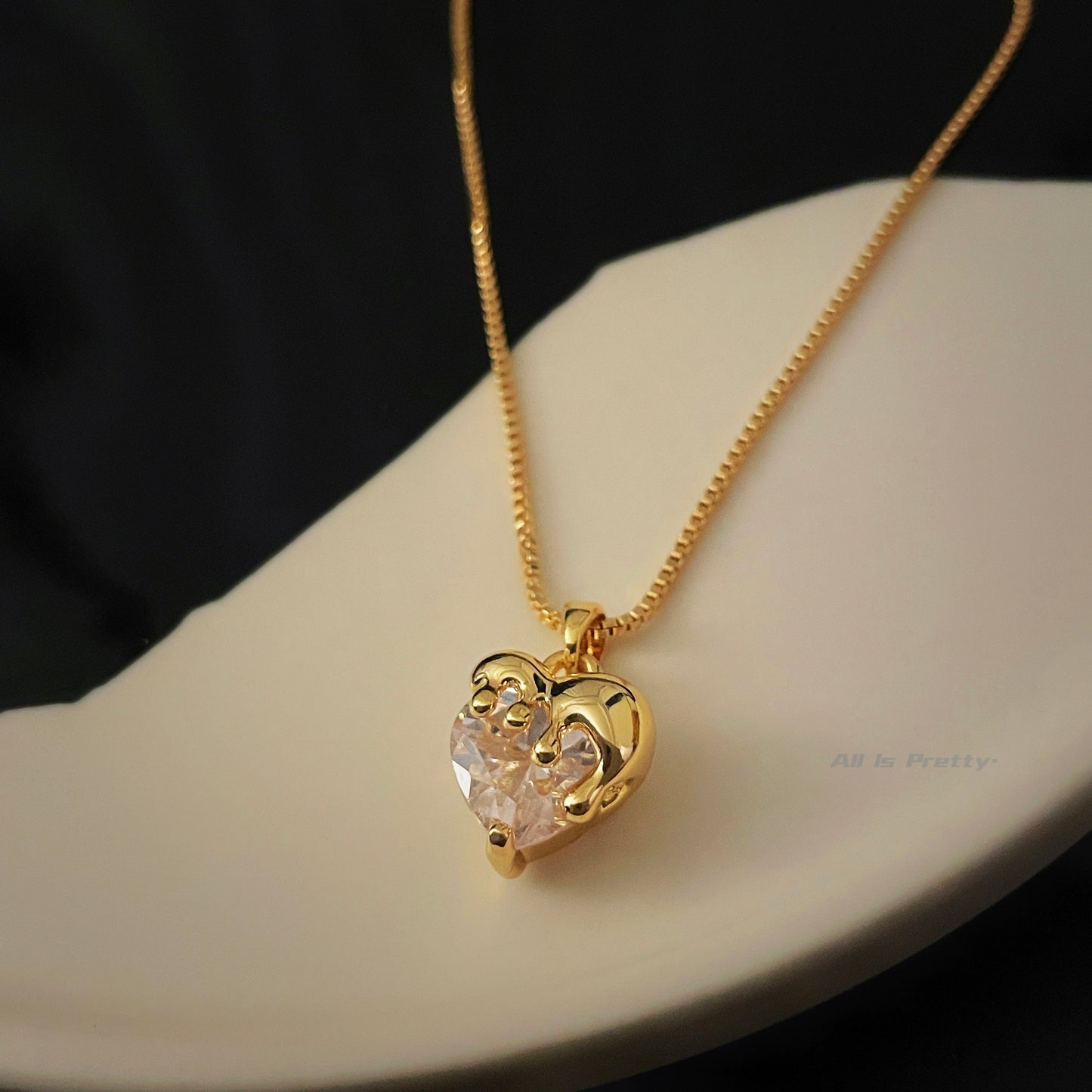 18k Gold-Plated Heart Pendant Necklace