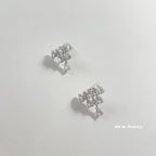 Crystal gold plated studded earrings