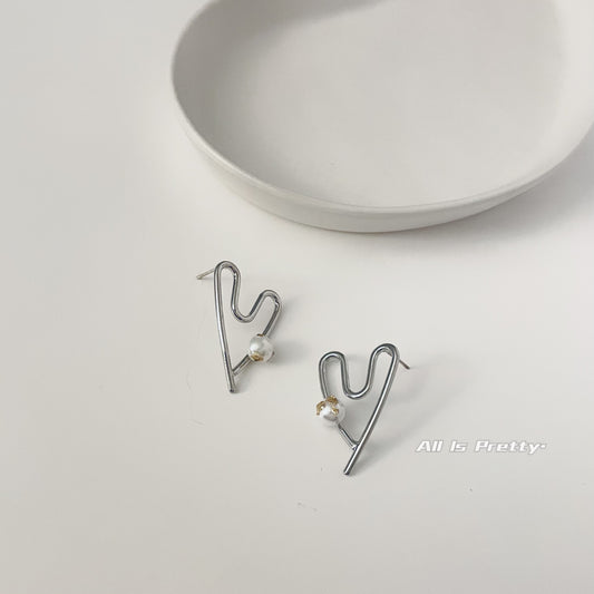 Handmade 14k gold plated heart earrings