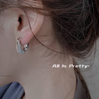 U sterling-silver hoop earrings