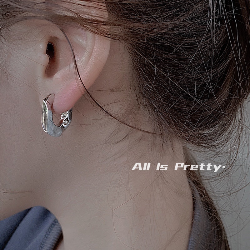 U sterling-silver hoop earrings
