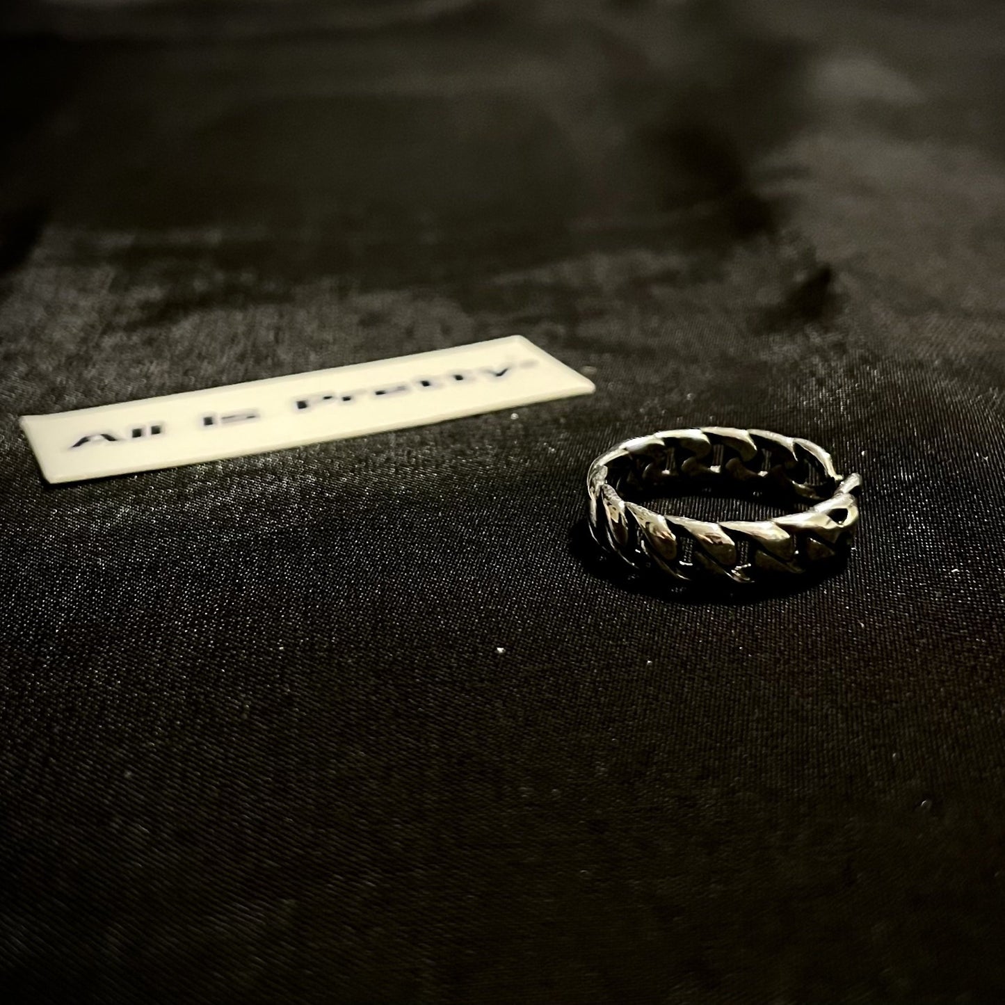 Tank chain silver ring