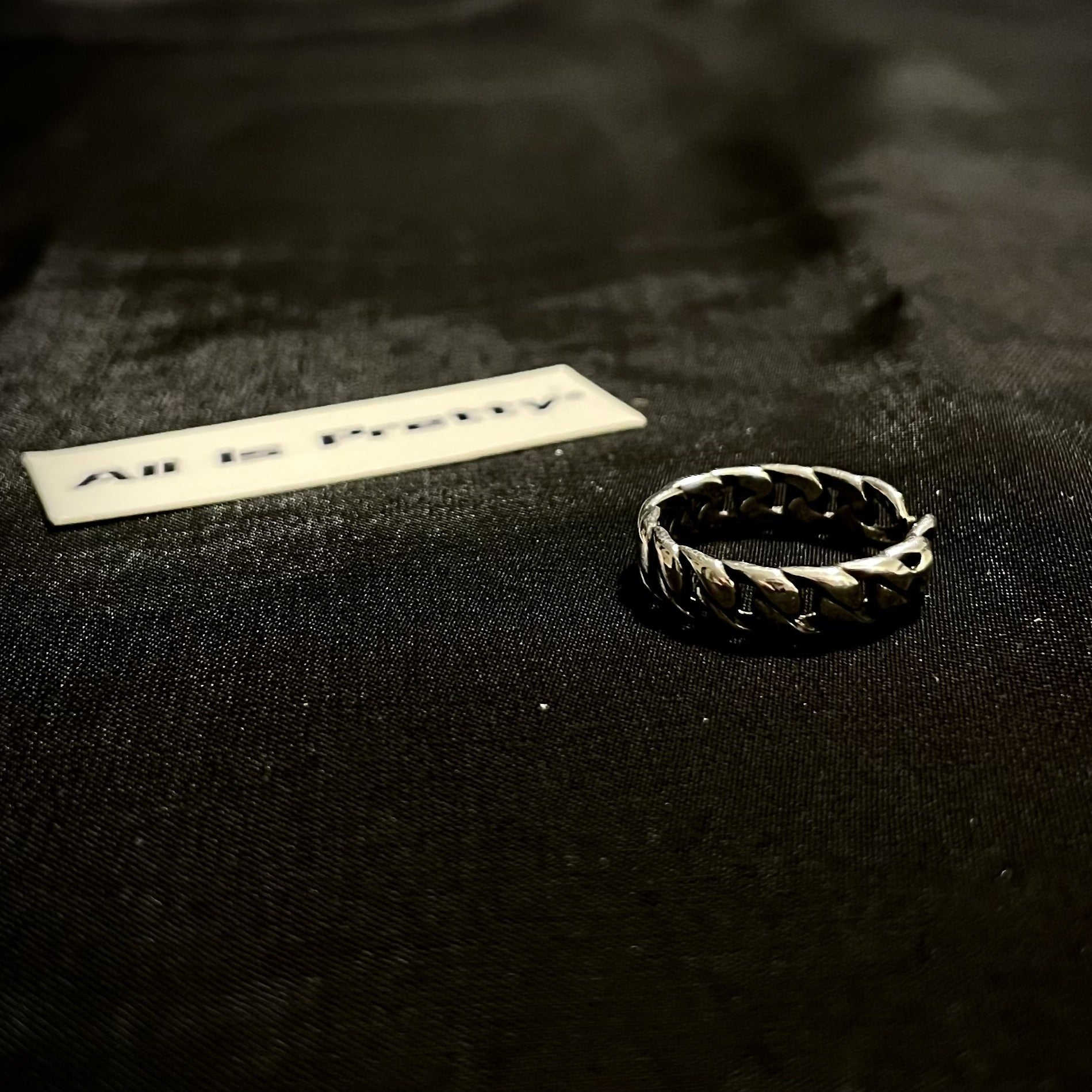 Tank chain silver ring