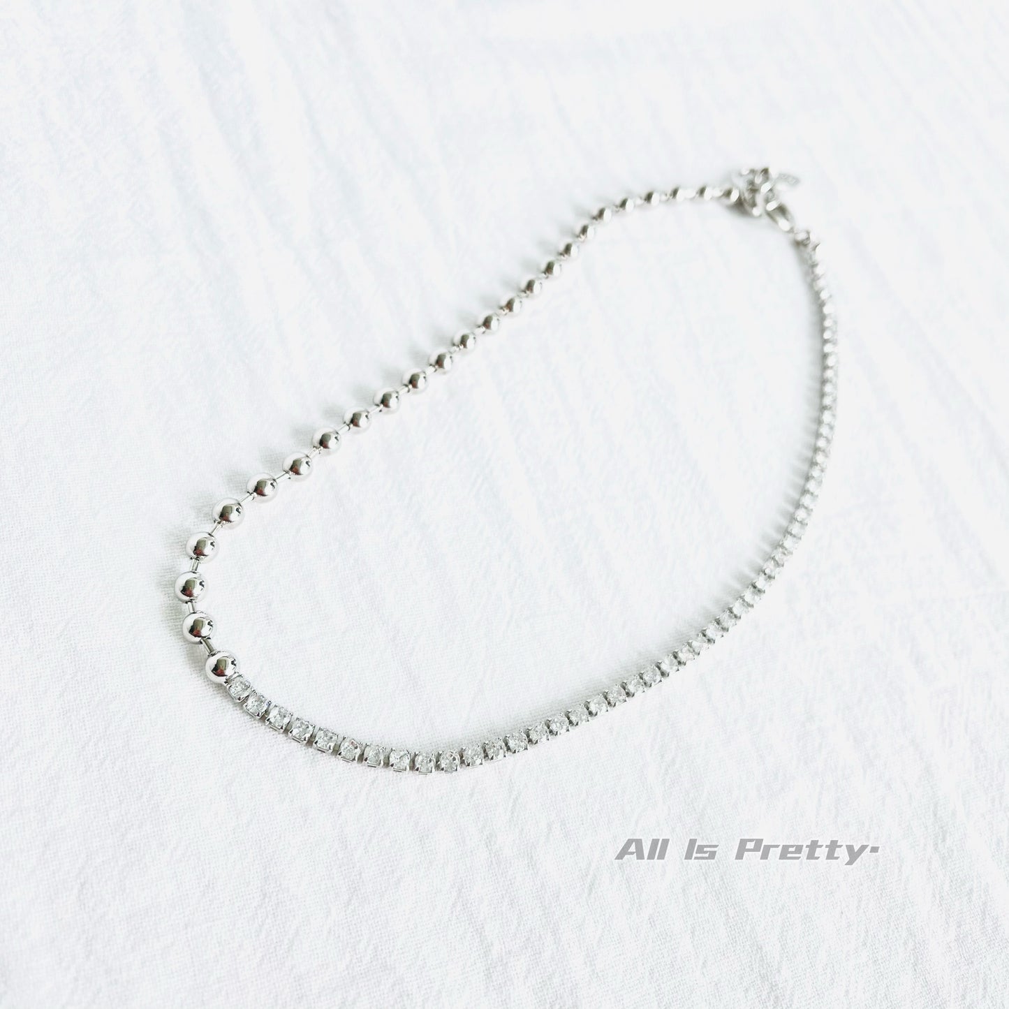 Unisex crystal chain necklace