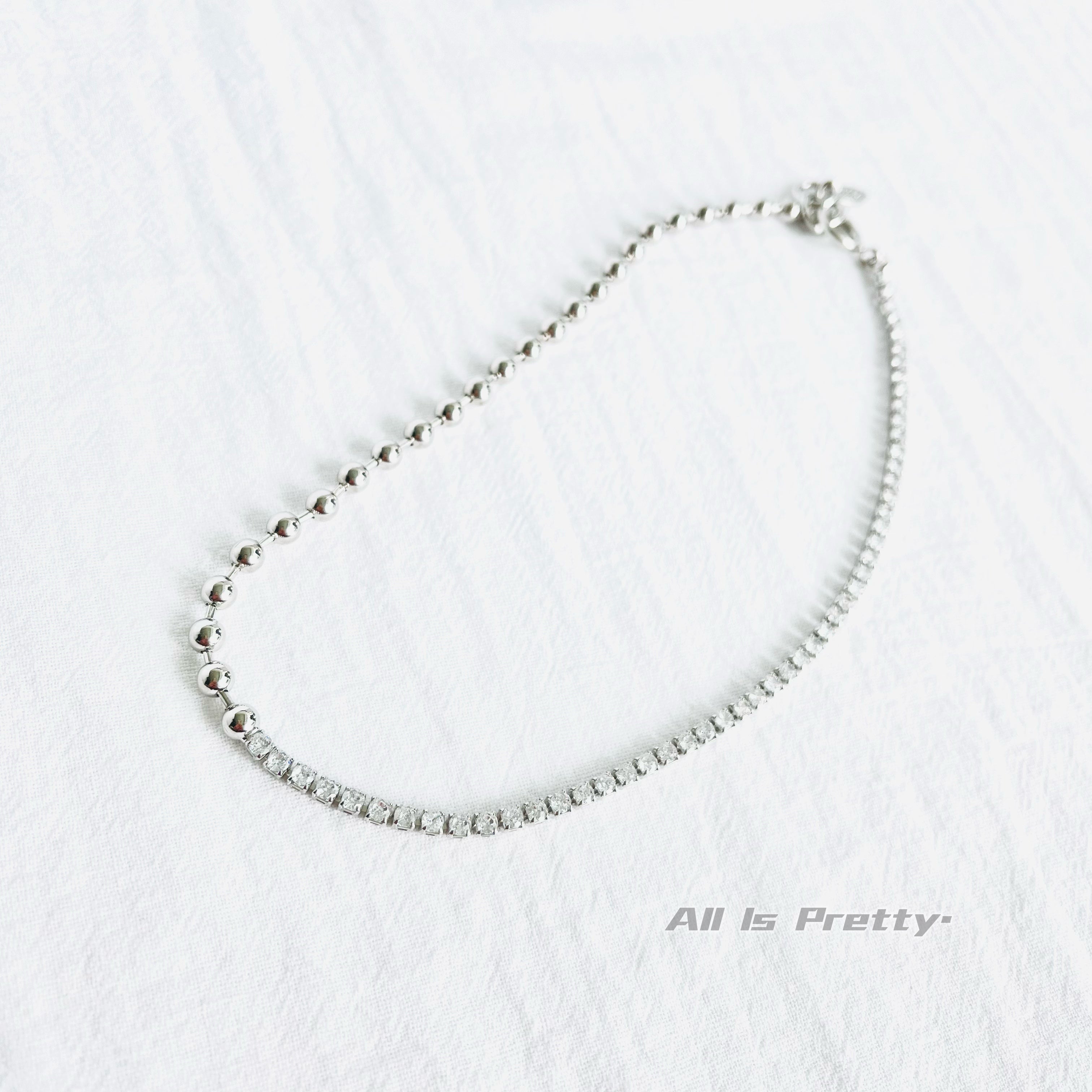 Unisex crystal chain necklace