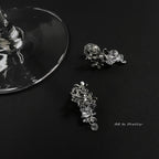 Crystal grapes flora clip earrings