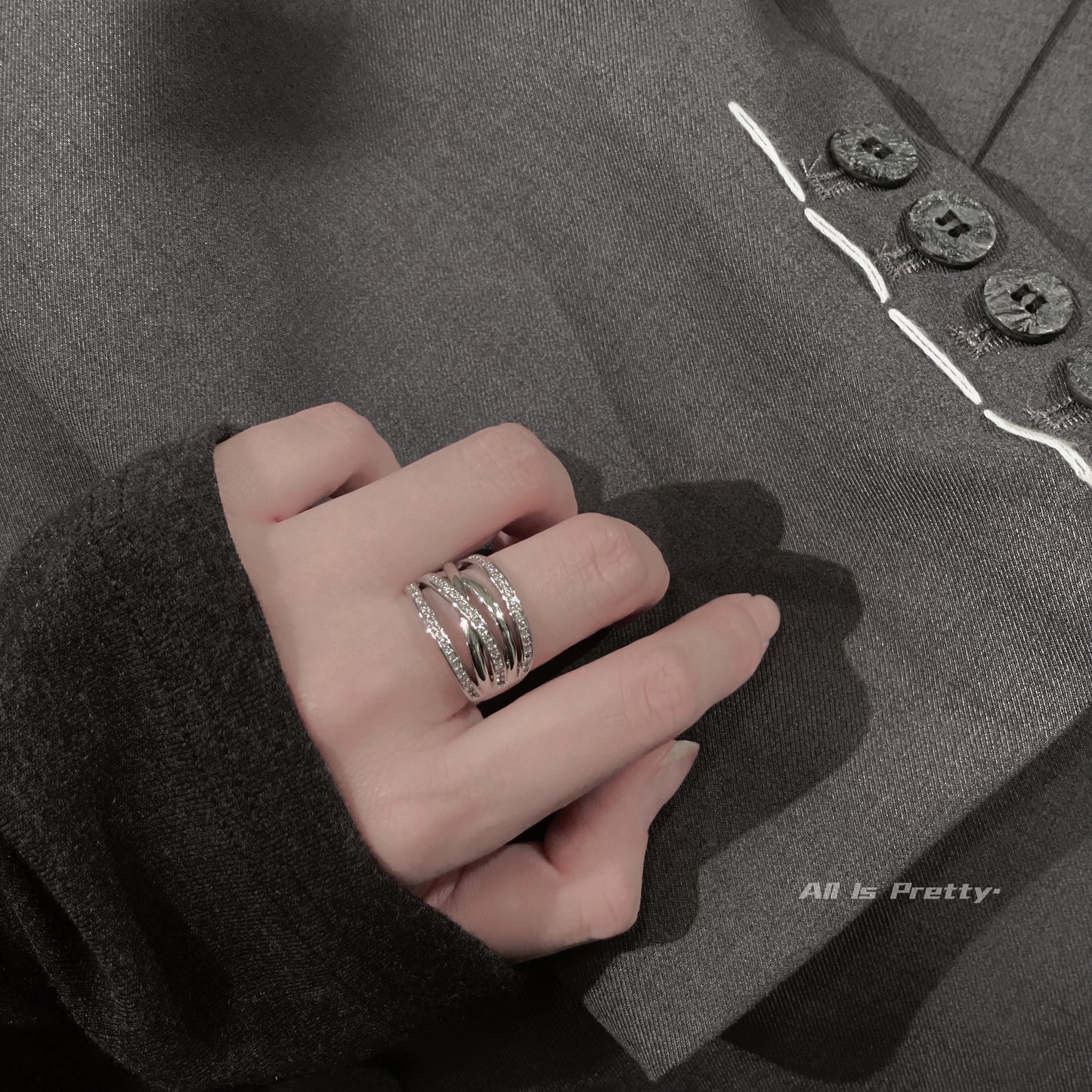 Layered crystal ring